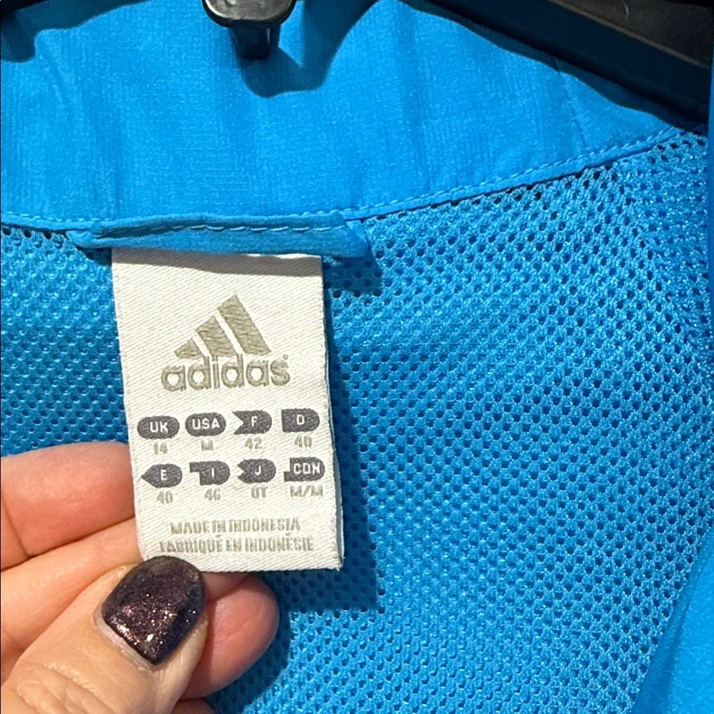 Adidas Women's Turquoise Lightweight Track Jacket‎ Size Medium